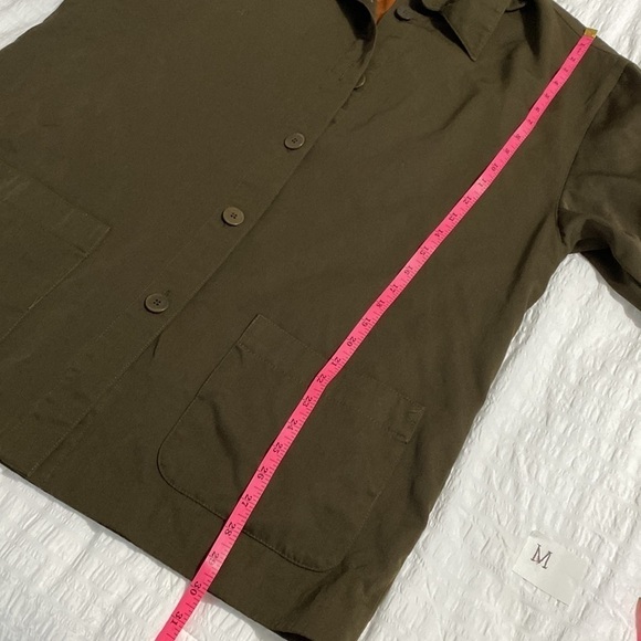 Lord & Taylor Womens Wool Blazer Dark Olive Green Relaxed Oversized Jacket 8 - Picture 7 of 11